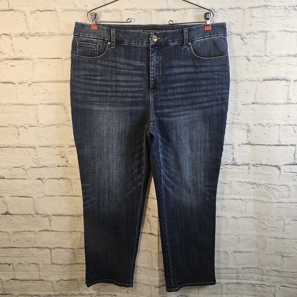 Chico's Denim - Chico's Jeans Womens Size 16 Blue So Slimming Girlfriend Slim Leg Crop